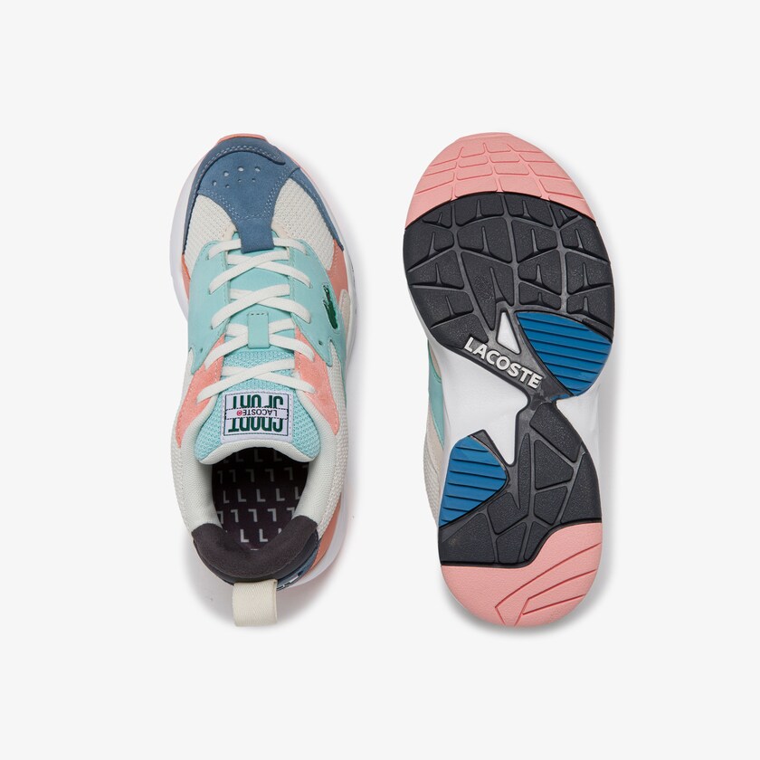 Women's Lacoste Off White / Blue Sneakers Storm 96 Textile and Suede KM4-30723K4
