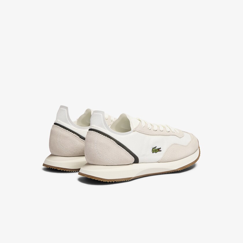 Women's Lacoste Off White / Dark Green Sneakers Match Break Textile and Suede AN7-45234Z6