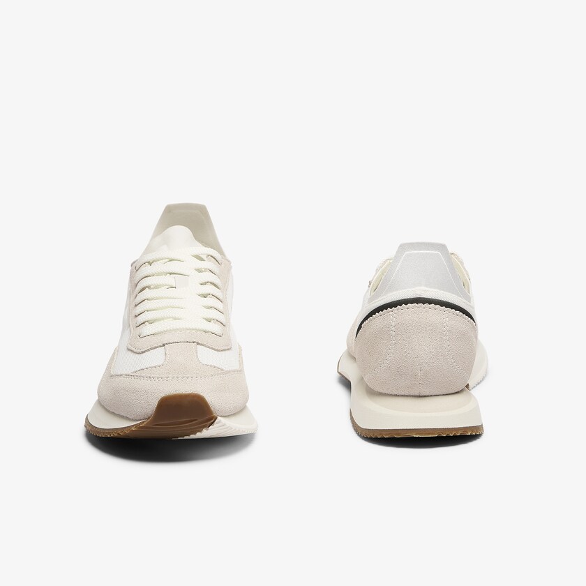 Women's Lacoste Off White / Dark Green Sneakers Match Break Textile and Suede AN7-45234Z6