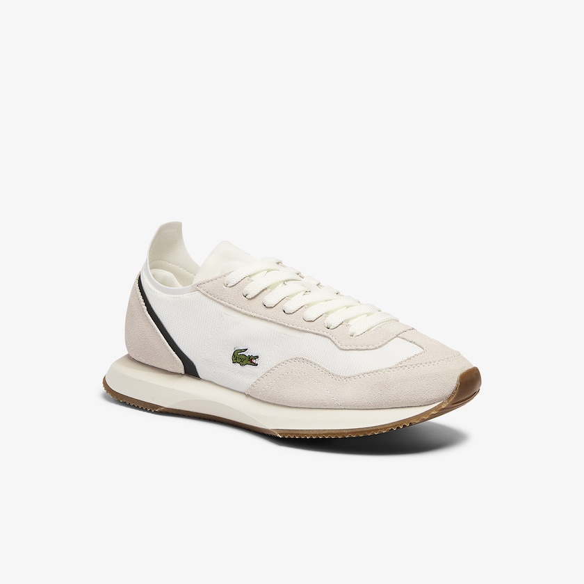 Women's Lacoste Off White / Dark Green Sneakers Match Break Textile and Suede AN7-45234Z6