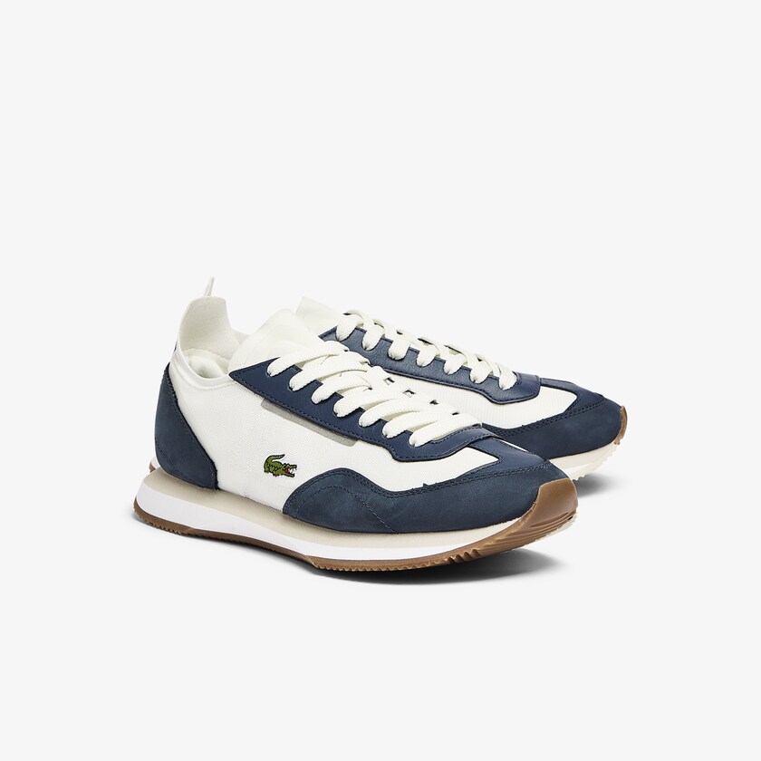 Women's Lacoste Off White / Navy Sneakers Match Break Textile BR9-08960Y4