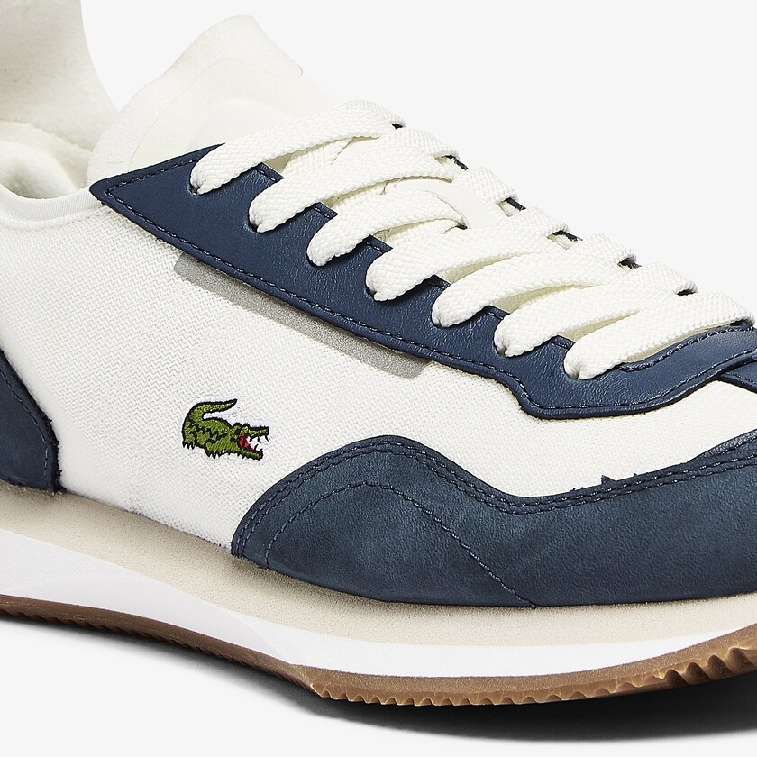 Women's Lacoste Off White / Navy Sneakers Match Break Textile BR9-08960Y4