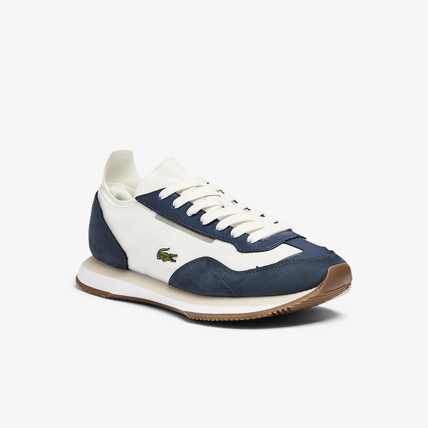 Women's Lacoste Off White / Navy Sneakers Match Break Textile BR9-08960Y4