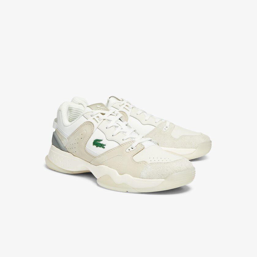 Men's Lacoste Off White / Off White Sneakers T-Point Leather and Suede CF8-15011N2