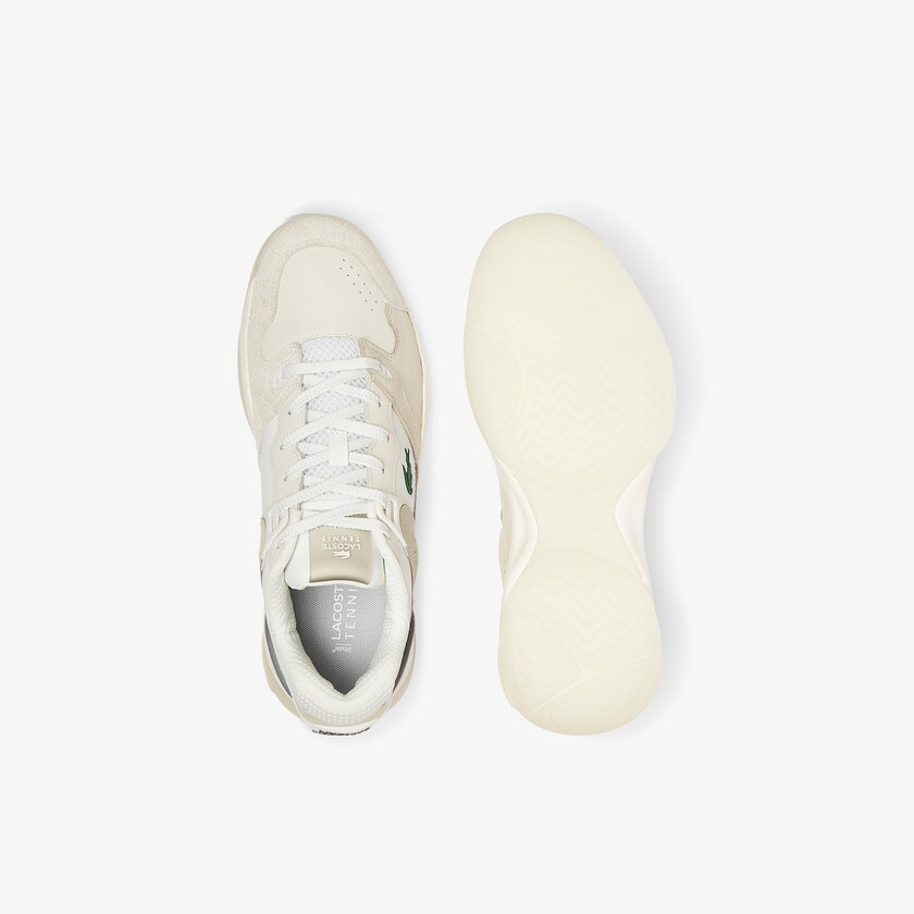 Men's Lacoste Off White / Off White Sneakers T-Point Leather and Suede CF8-15011N2