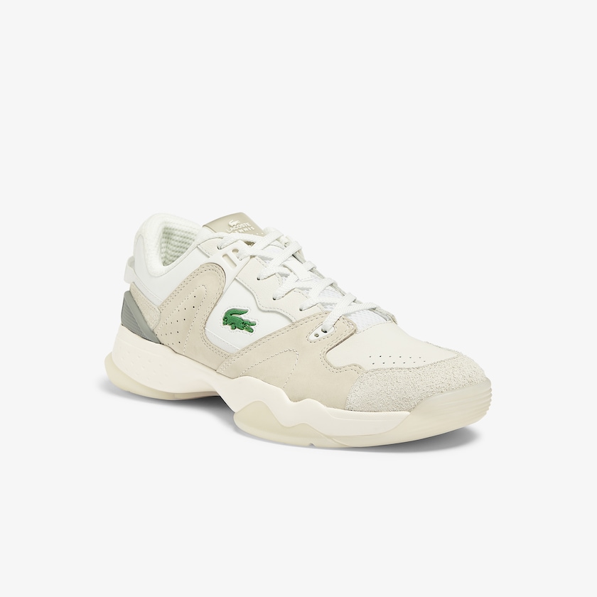 Men's Lacoste Off White / Off White Sneakers T-Point Leather and Suede CF8-15011N2