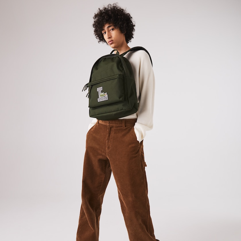 Men's Lacoste Olive Backpacks Neocroc L Patch Canvas EG1-62026U3