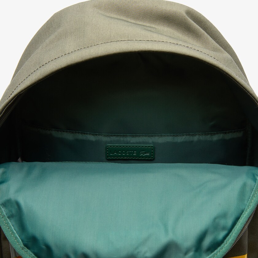 Men's Lacoste Olive / Yellow Backpacks Colorblock Canvas JA4-43674D5