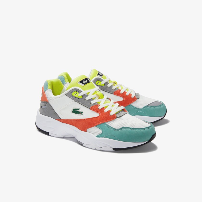 Women's Lacoste Orange / Light Green Sneakers Storm 96 LO Mesh and Leather PX0-45104E7