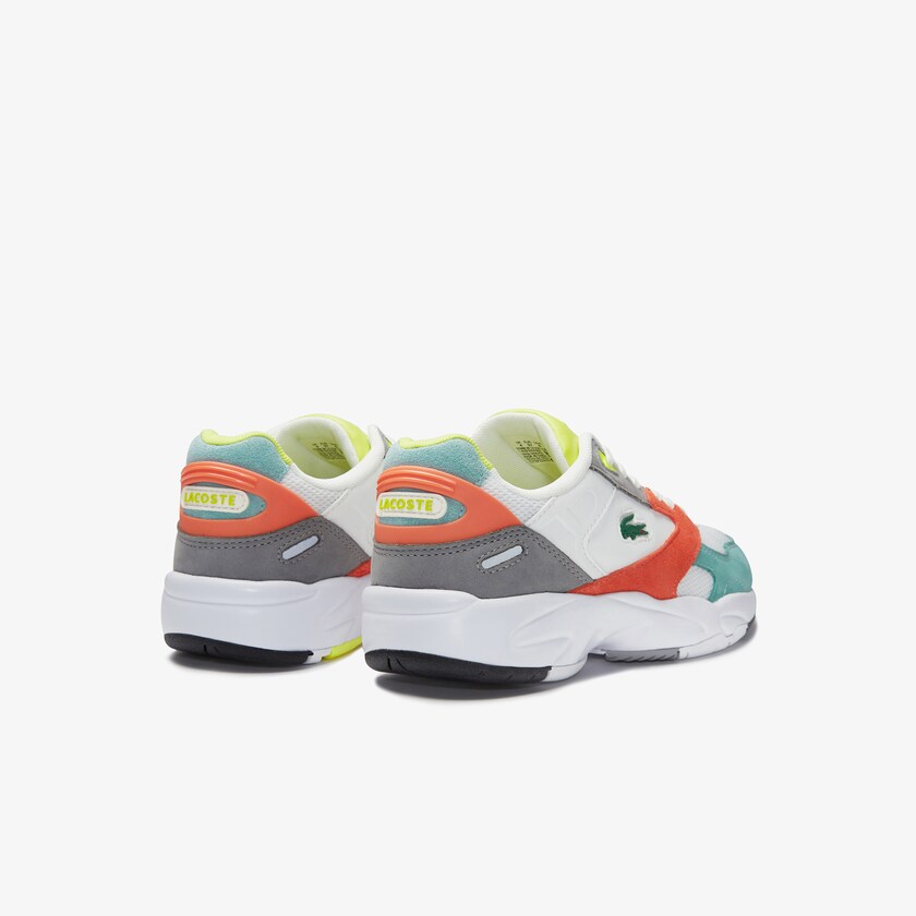 Women's Lacoste Orange / Light Green Sneakers Storm 96 LO Mesh and Leather PX0-45104E7