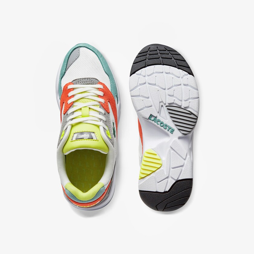 Women's Lacoste Orange / Light Green Sneakers Storm 96 LO Mesh and Leather PX0-45104E7