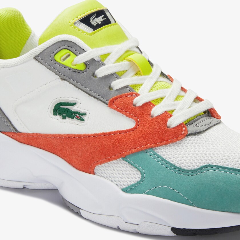 Women's Lacoste Orange / Light Green Sneakers Storm 96 LO Mesh and Leather PX0-45104E7