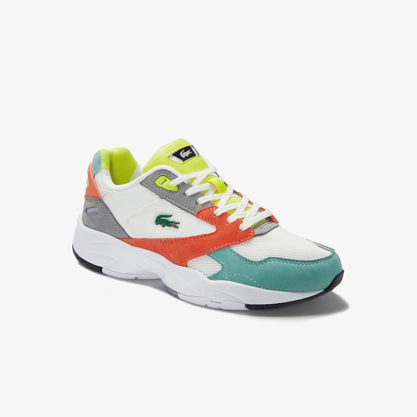 Women's Lacoste Orange / Light Green Sneakers Storm 96 LO Mesh and Leather PX0-45104E7