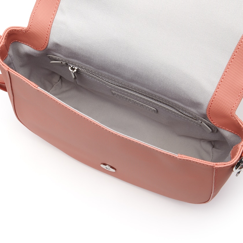 Women's Lacoste Pink Bags Daily Classic Coated Piqué Canvas Round Crossover Bag AF3-89608W0