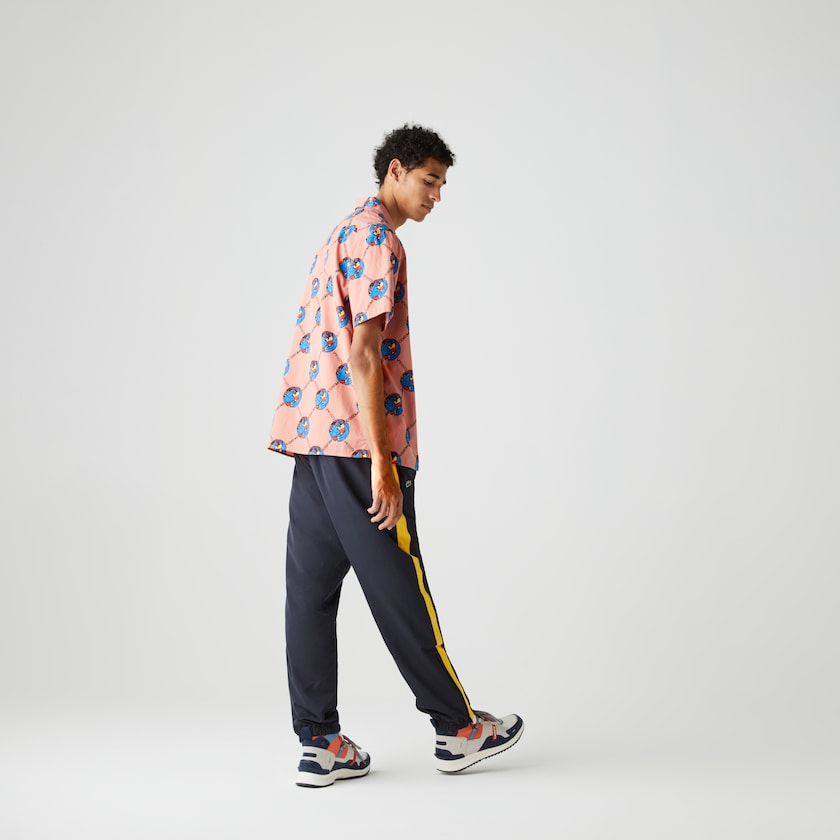 Women's Lacoste Pink / White Shirts LIVE Chinatown Market Collaboration Print VE4-66046Y1