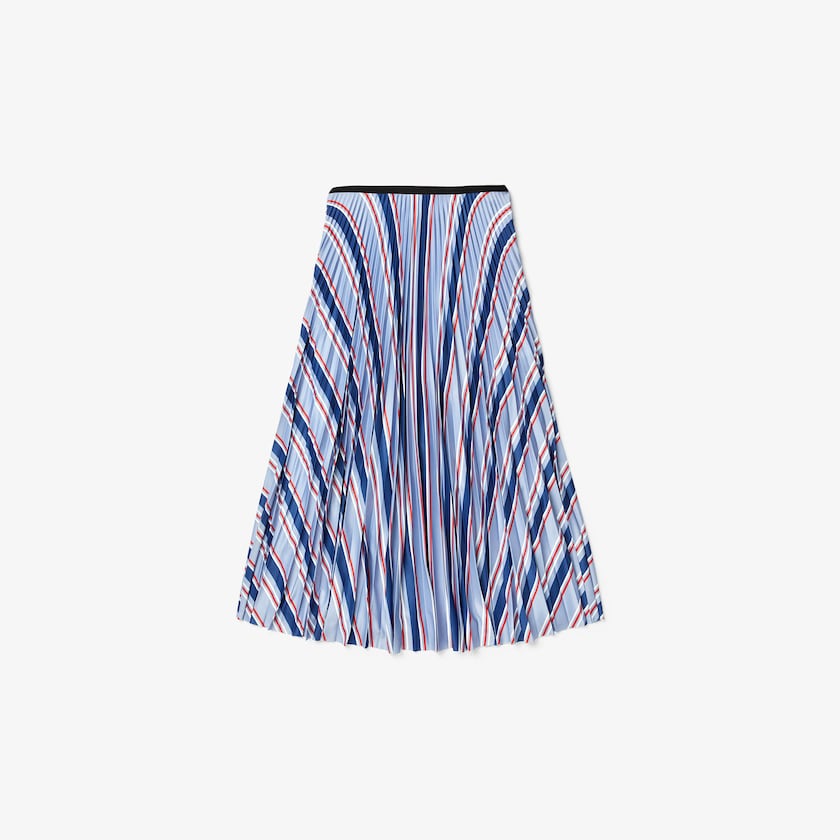 Women's Lacoste Purple / Navy Blue / White / Red Skirts MultiColor Striped Pleated WA5-79097I9