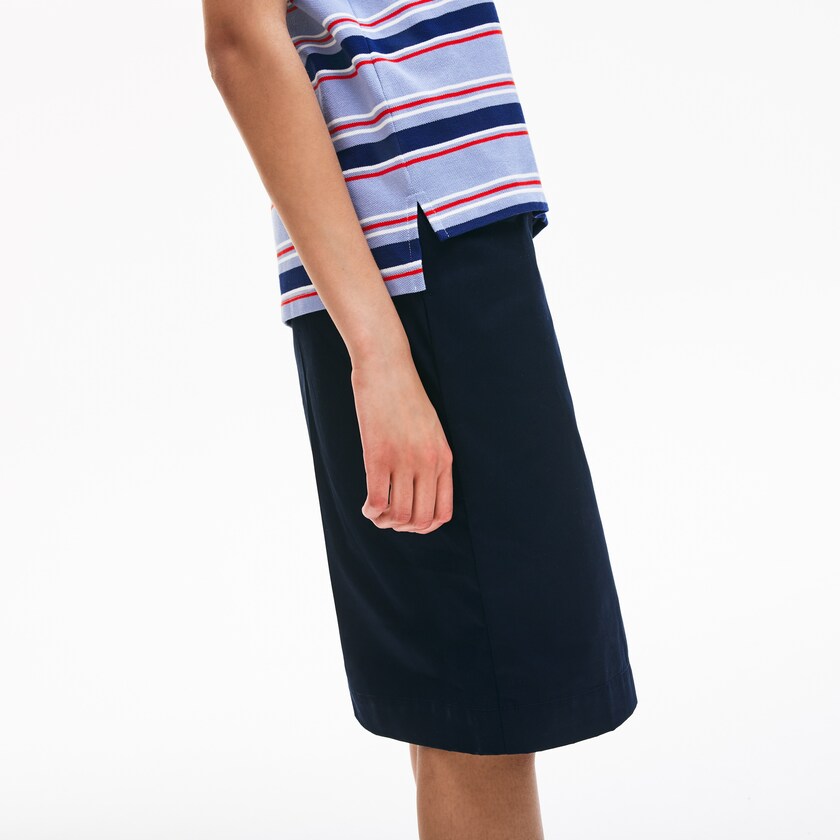 Women's Lacoste Purple / Navy Blue / White / Red / Light Pink Polo Shirts Classic Fit Striped Cotton OI1-22292K6