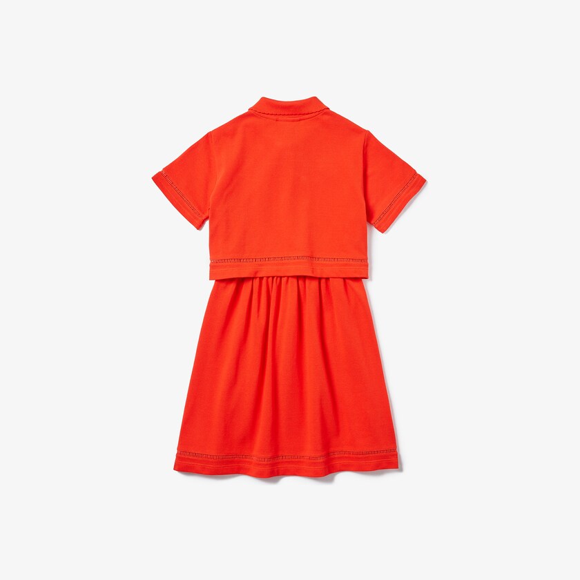 Kids' Lacoste Red Polo Dress Cotton Petit Piqué MI3-32823N7