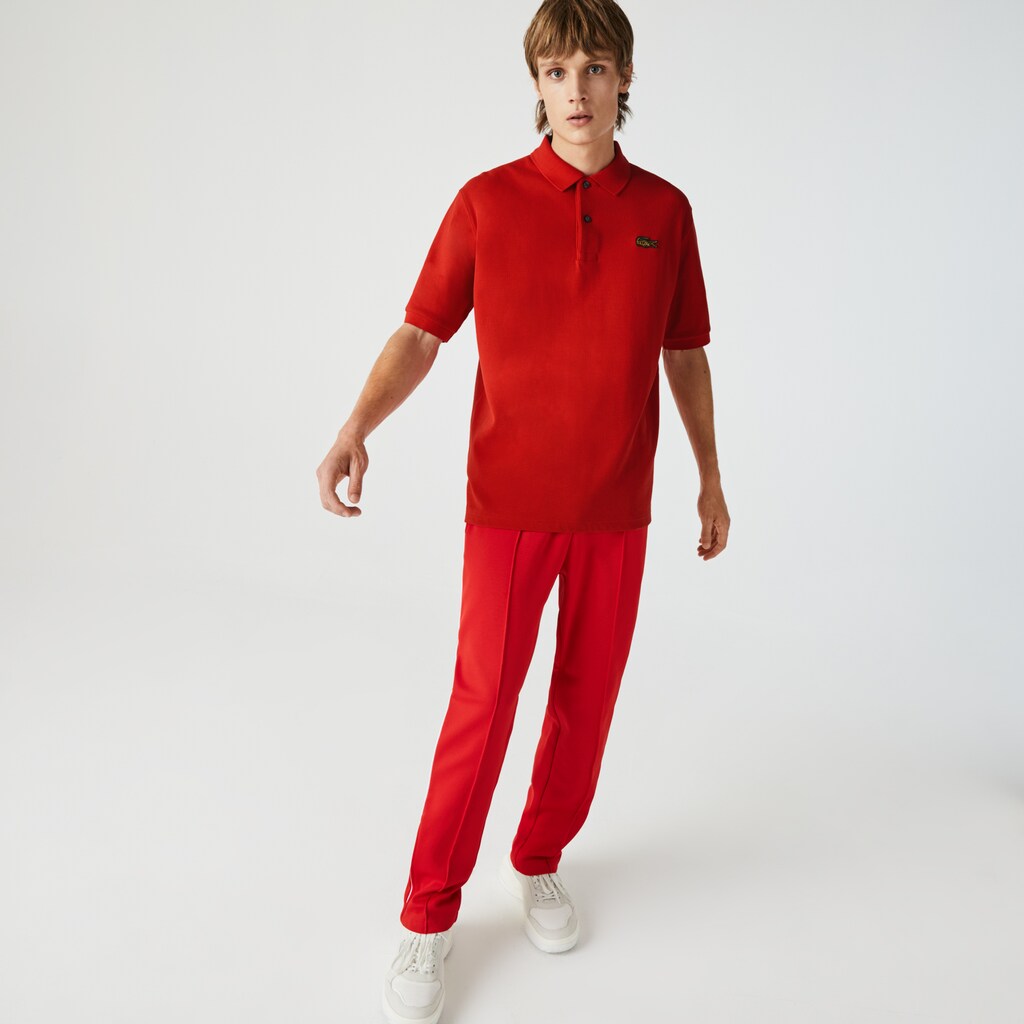 Men's Lacoste Red Polo Shirts LIVE Loose Fit Cotton Piqué MU4-78687U4