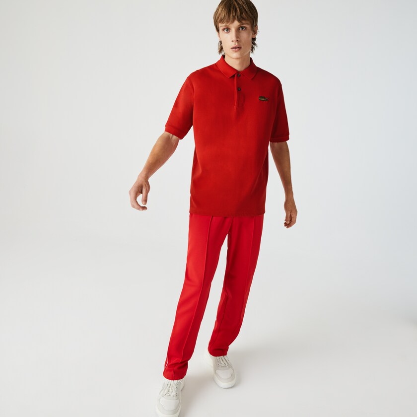 Men's Lacoste Red Shirts LIVE Loose Fit Cotton Piqué Polo UU6-89978C5