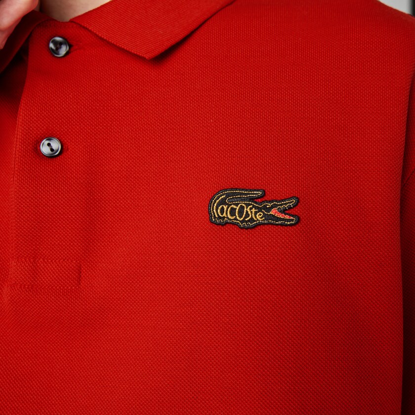 Men's Lacoste Red Shirts LIVE Loose Fit Cotton Piqué Polo UU6-89978C5