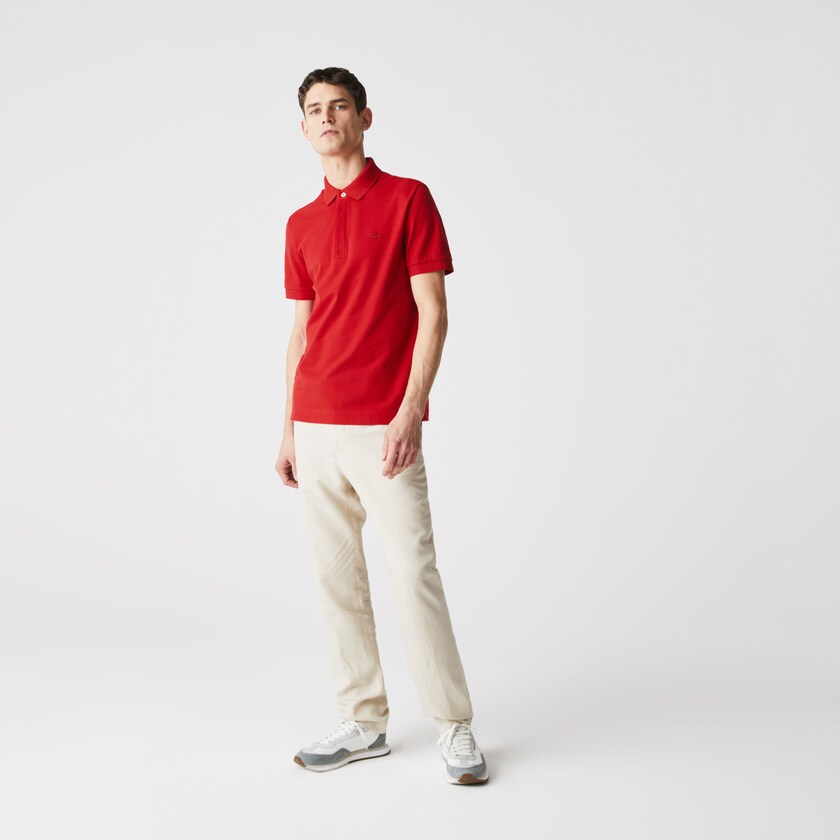 Men's Lacoste Red Polo Shirts Regular Fit Paris RG8-05380T0