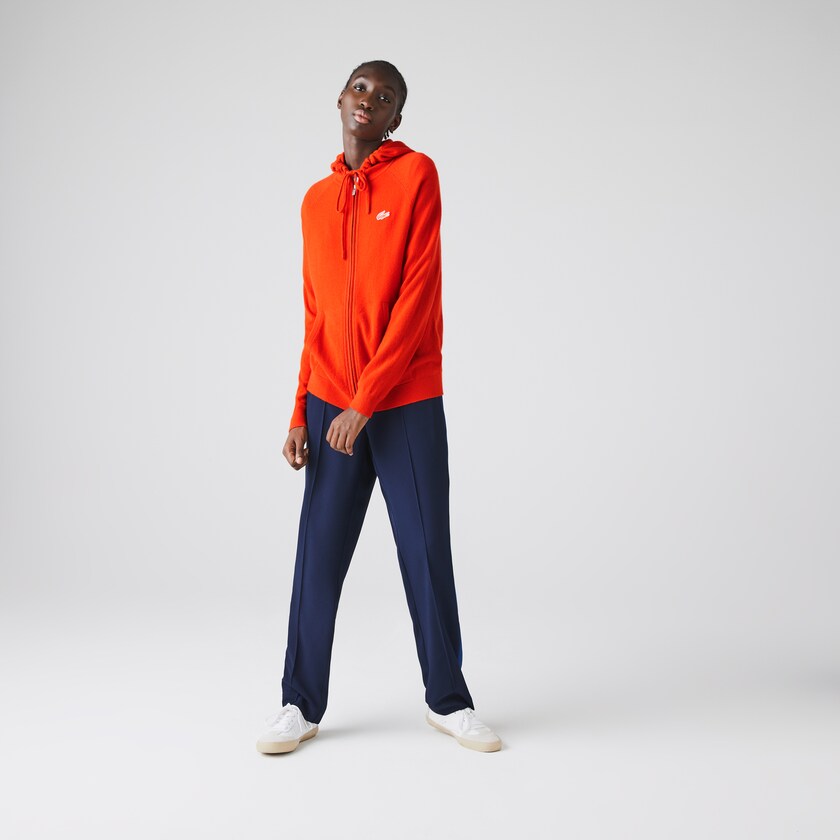 Women's Lacoste Red Sweaters SPORT Recycled Cashmere Zip FK1-78967C7