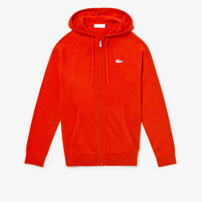Women's Lacoste Red Sweaters SPORT Recycled Cashmere Zip FK1-78967C7