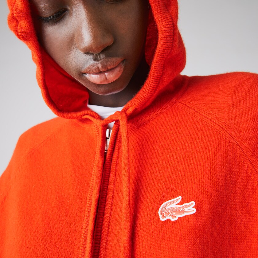 Women's Lacoste Red Sweaters SPORT Recycled Cashmere Zip FK1-78967C7