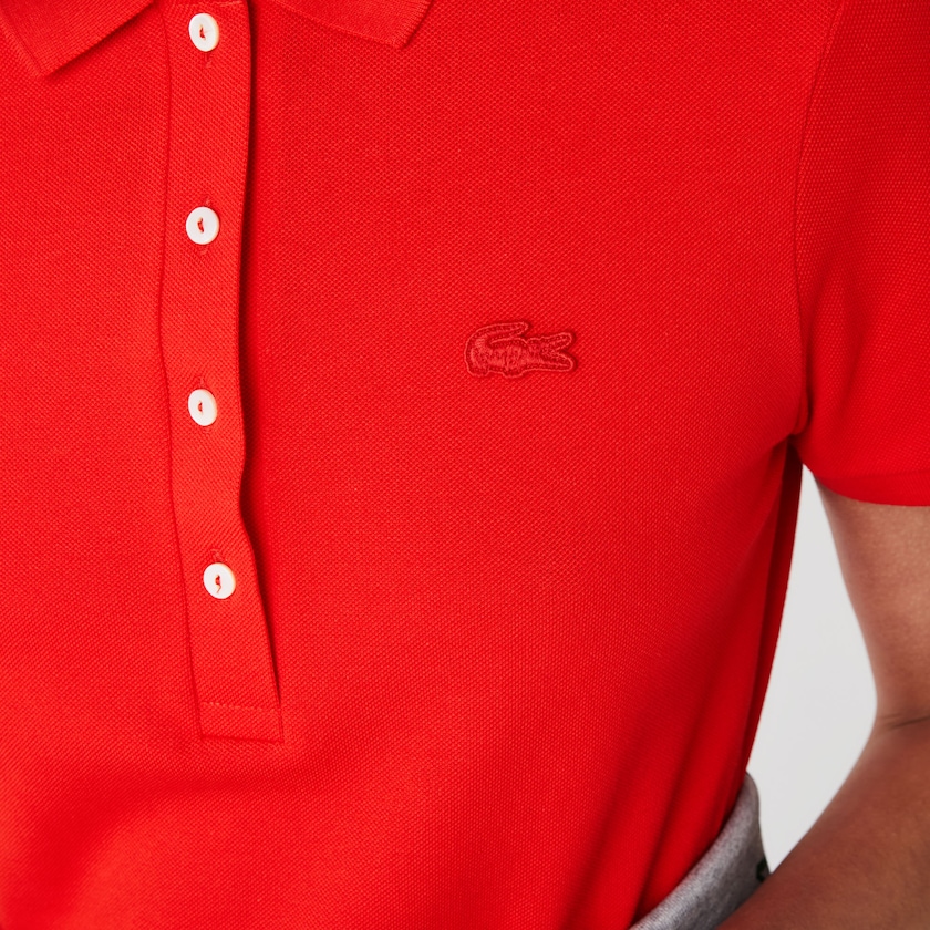 Women's Lacoste Red Polo Dress Stretch Cotton Piqué DI2-27072C6