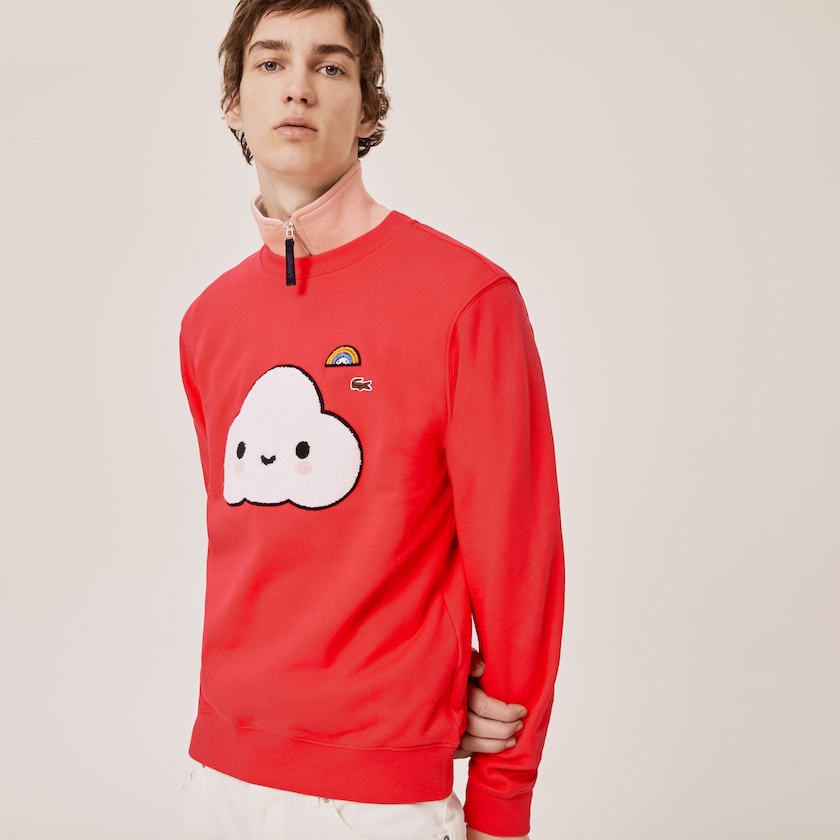 Women's Lacoste Red Sweatshirts x FriendsWithYou Print HQ7-84148A9