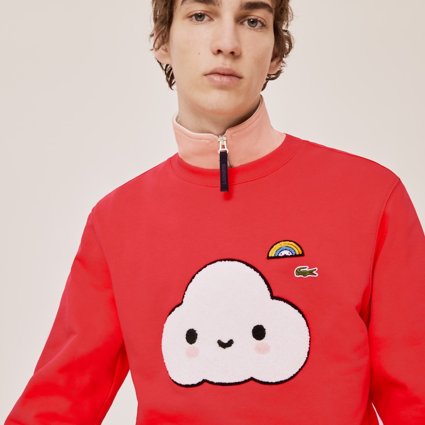 Women's Lacoste Red Sweatshirts x FriendsWithYou Print HQ7-84148A9