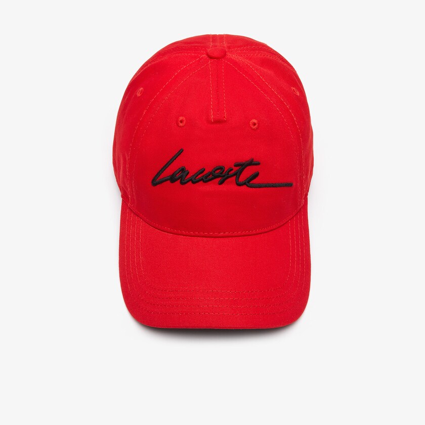Men's Lacoste Red / Black Caps LIVE Signature Cotton CA0-08010X7