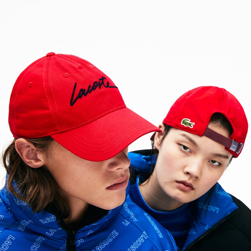 Men's Lacoste Red / Black Caps LIVE Signature Cotton CA0-08010X7