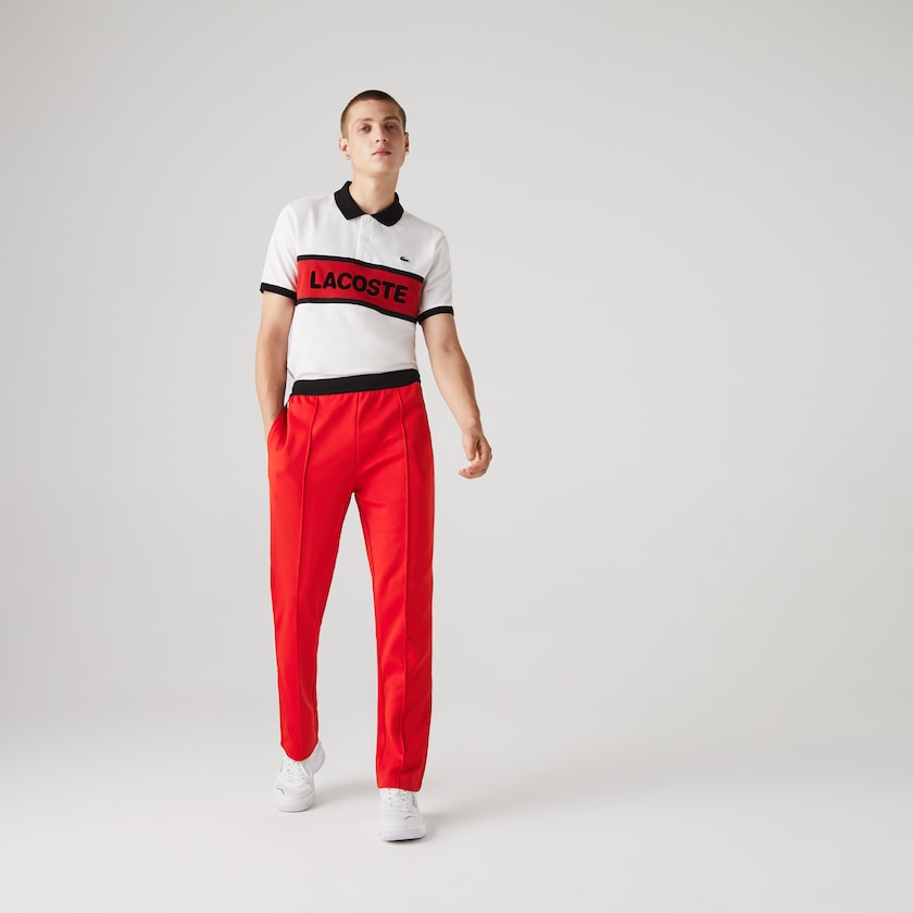 Men's Lacoste Red / Black / White Pants SPORT Run-resistant Pleated Tracksuit PP6-13561N6