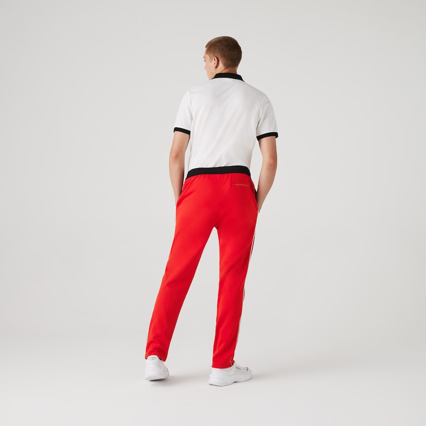 Men's Lacoste Red / Black / White Pants SPORT Run-resistant Pleated Tracksuit PP6-13561N6