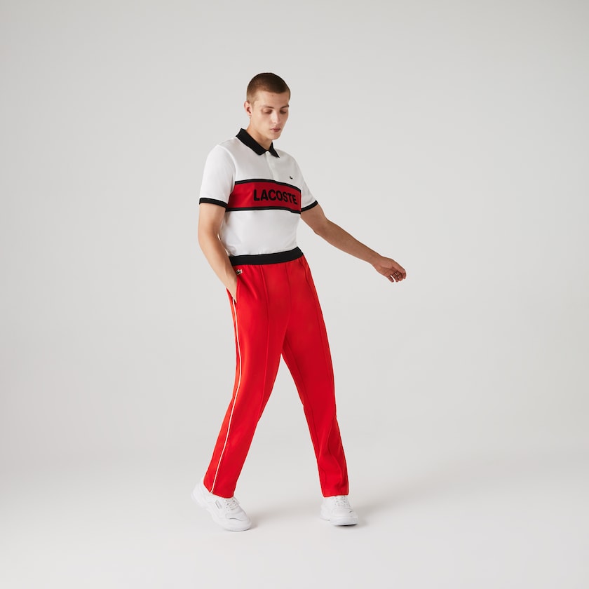 Men's Lacoste Red / Black / White Pants SPORT Run-resistant Pleated Tracksuit PP6-13561N6