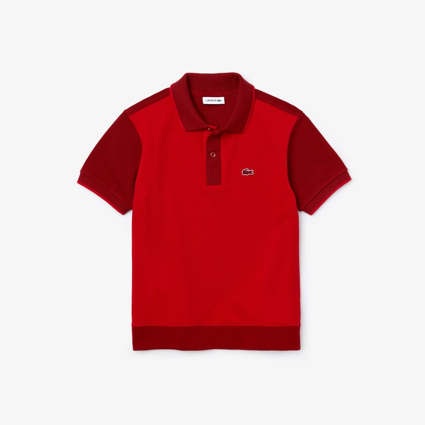 Kids' Lacoste Red / Dark Red Polo Shirts Two-Tone Cotton Piqué QV6-38483K3