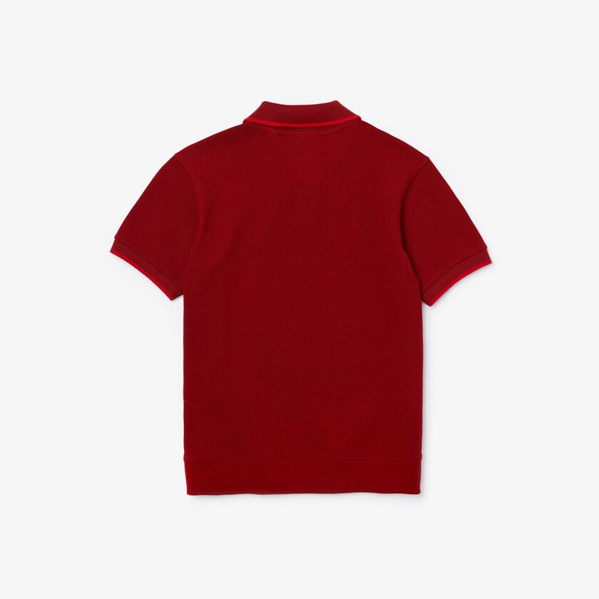 Kids' Lacoste Red / Dark Red Polo Shirts Two-Tone Cotton Piqué QV6-38483K3