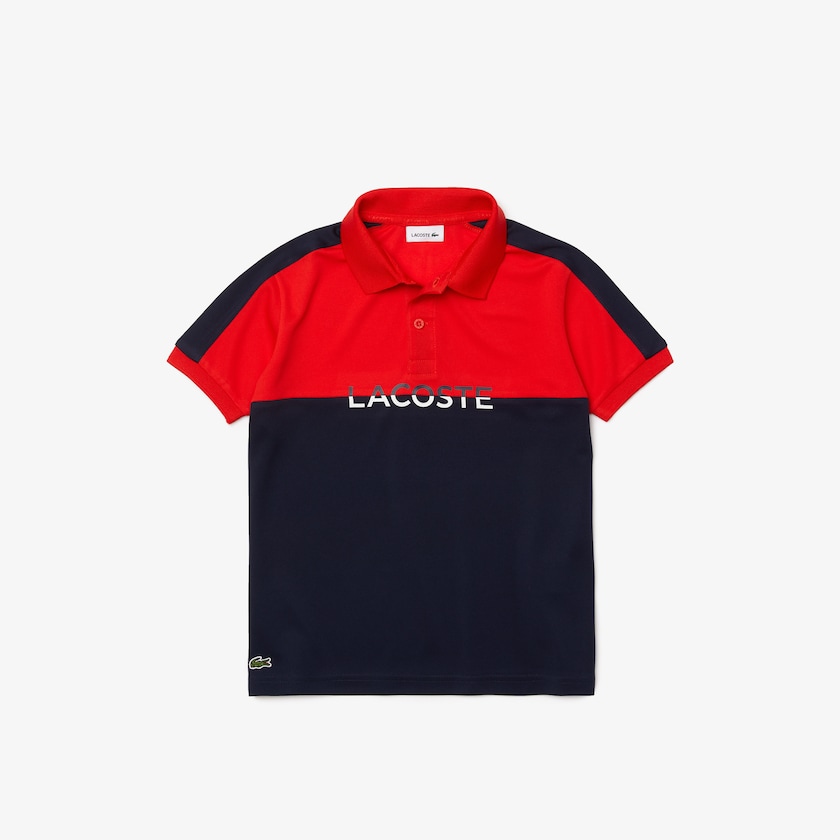 Kids' Lacoste Red / Navy Blue Polo Shirts Colorblock Breathable Piqué RD4-28512P9