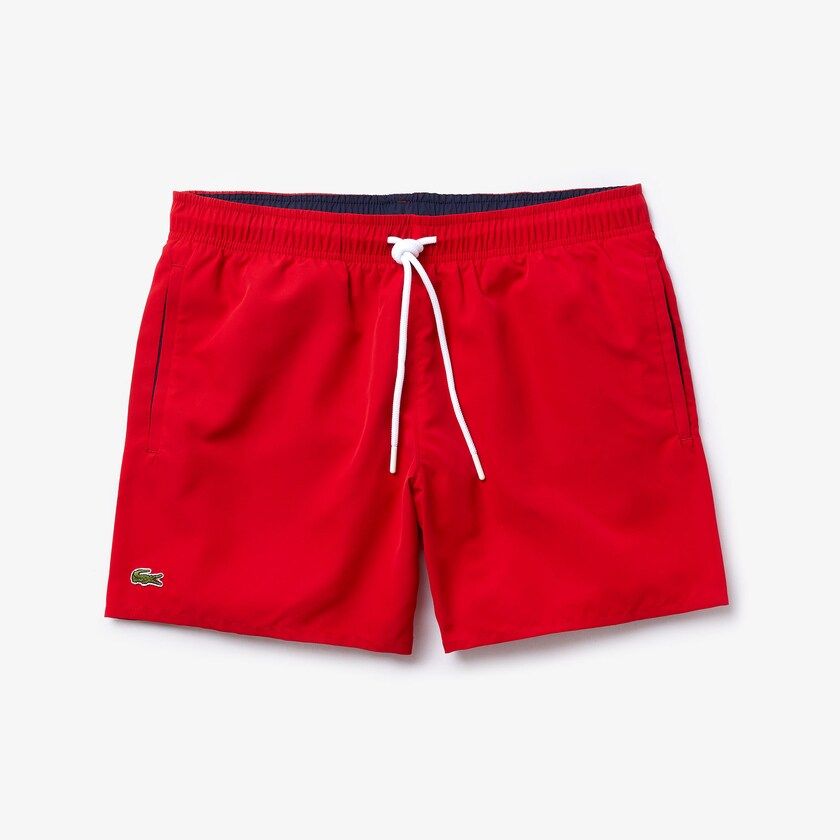 Men's Lacoste Red / Navy Blue Shorts Light Quick-Dry Swim PJ9-59835R4