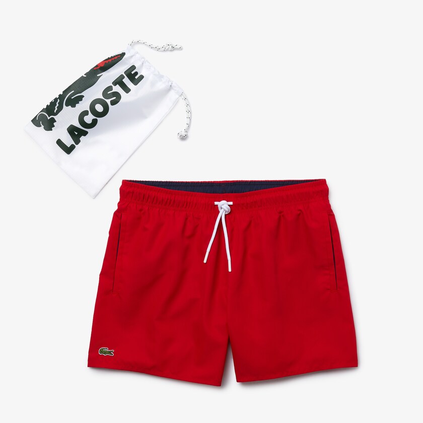Men's Lacoste Red / Navy Blue Shorts Light Quick-Dry Swim PJ9-59835R4