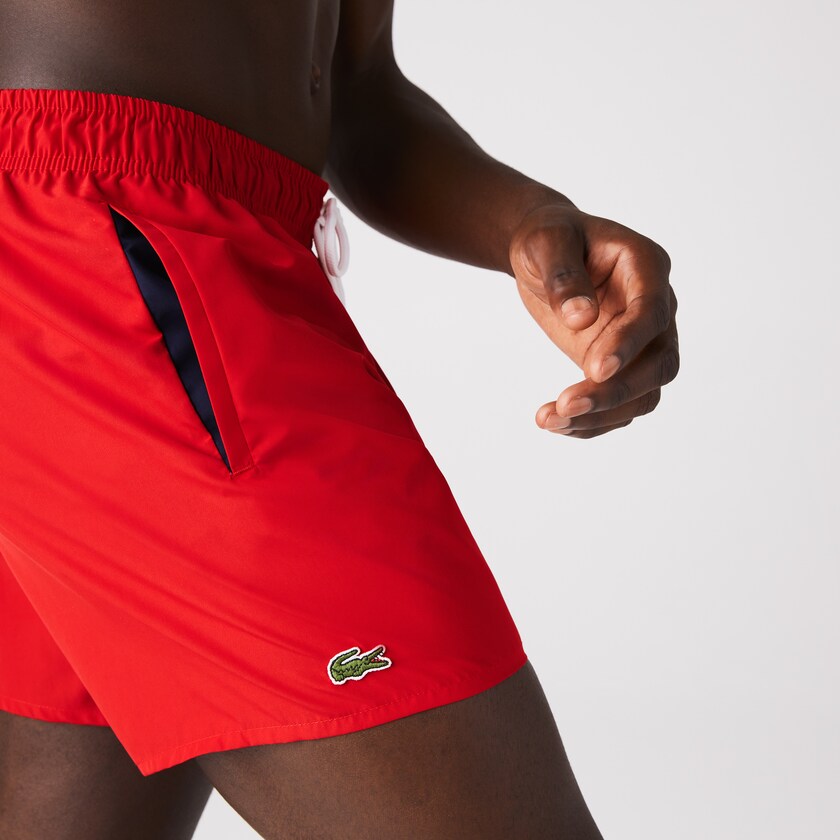 Men's Lacoste Red / Navy Blue Shorts Light Quick-Dry Swim PJ9-59835R4