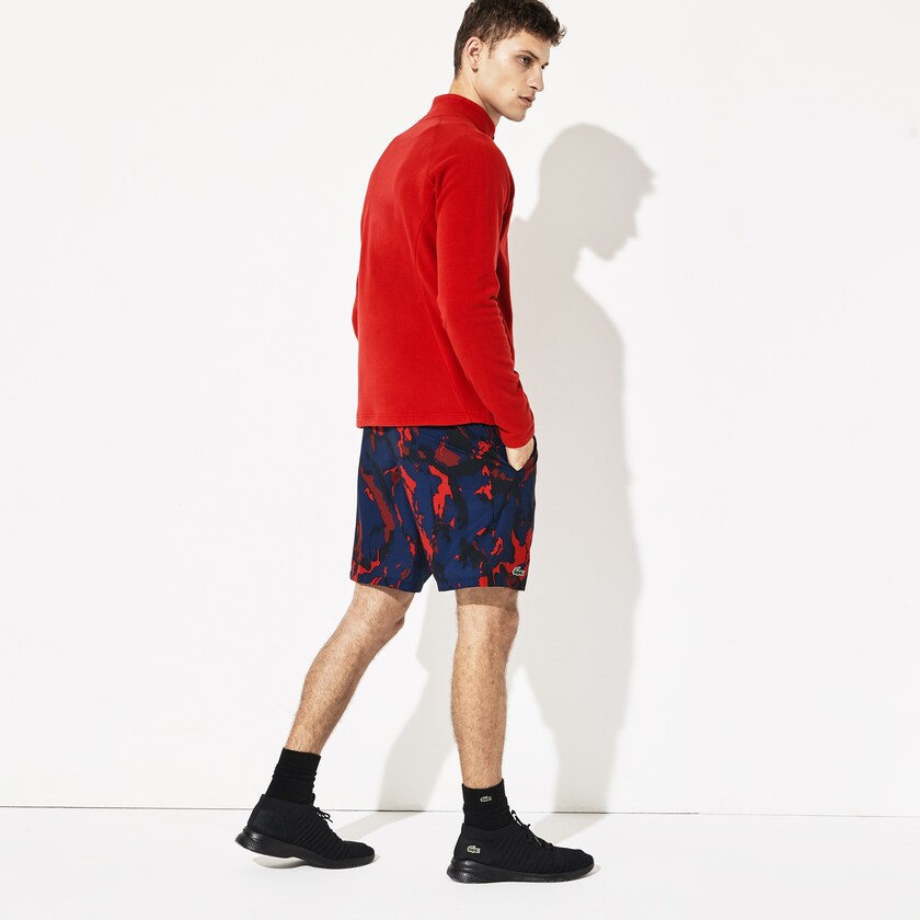 Men's Lacoste Red / Navy Blue Jackets SPORT Novak Djokovic Tech Fleece KU0-08610E9