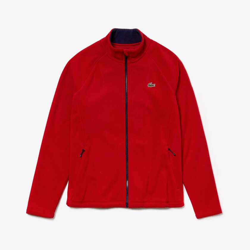Men's Lacoste Red / Navy Blue Jackets SPORT Novak Djokovic Tech Fleece KU0-08610E9