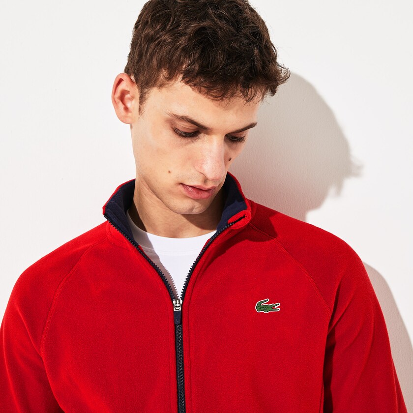 Men's Lacoste Red / Navy Blue Jackets SPORT Novak Djokovic Tech Fleece KU0-08610E9