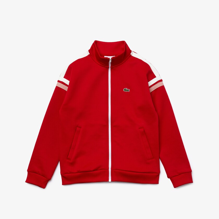 Kids' Lacoste Red / White Sweatshirts Striped Band Zippered PK4-35013L4