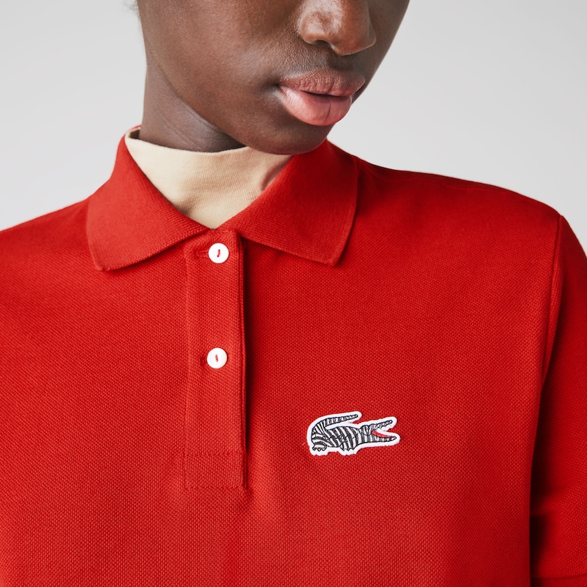 Women's Lacoste Red / White Polo Dress x National Geographic Cotton Piqué QV6-68096K1