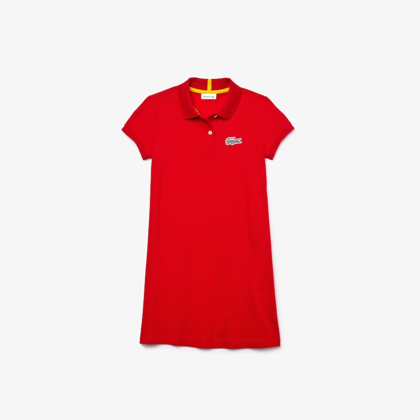 Kids' Lacoste Red / White Polo Dress x National Geographic Cotton Piqué SO3-99079G3