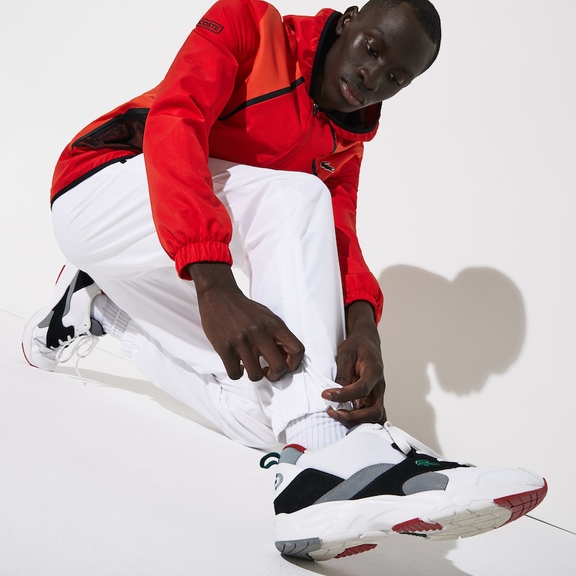 Men's Lacoste Red / White / Black Tracksuits SPORT Mesh Inset Hooded Colorblock EJ3-93869Y0
